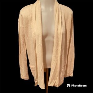 J. Crew Women’s Cream Colored Open Cashmere/Wool Cardigan SZ S